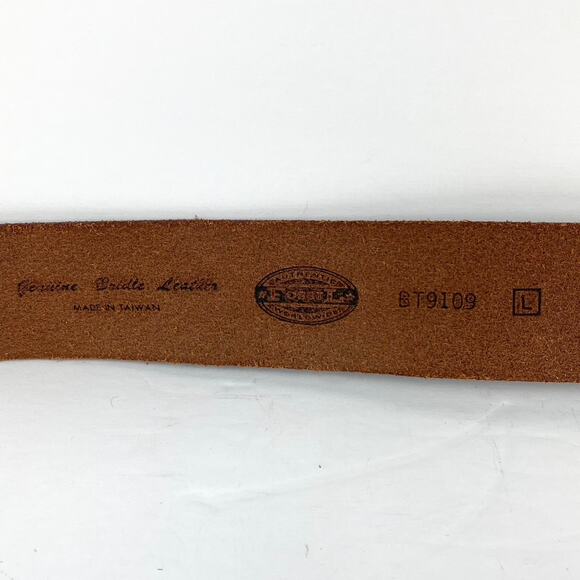 Fossil Bridle Leather Belt Stitched and Beaded Embellishment Size Large - Picture 3 of 4